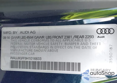 2017 Audi A3 2.0T Premium из США, поврежденный, VIN WAUJ8GFF9H1016833